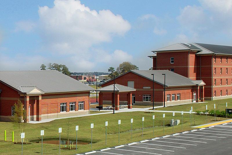 Exterior photo of Cherry Point Bachelor Enlisted Quarters